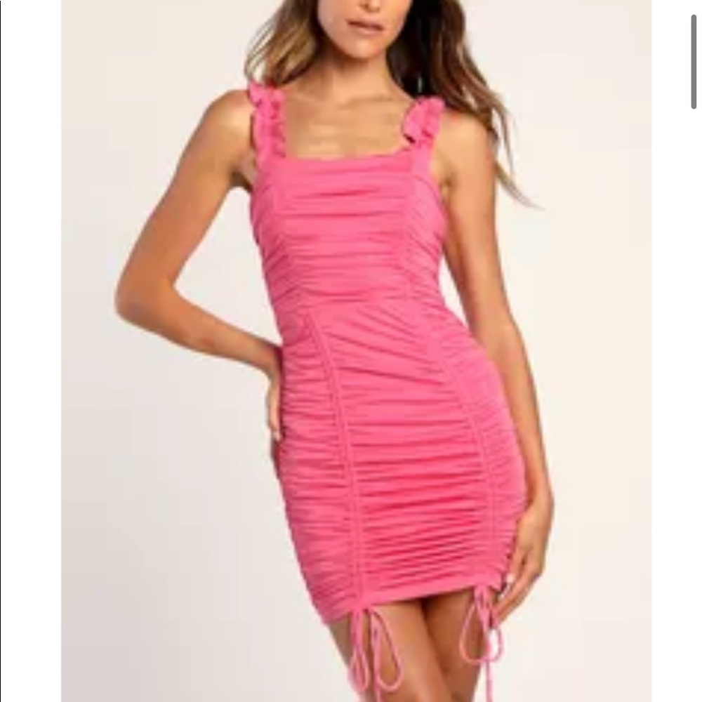 Lulus Pink Ruched Dress